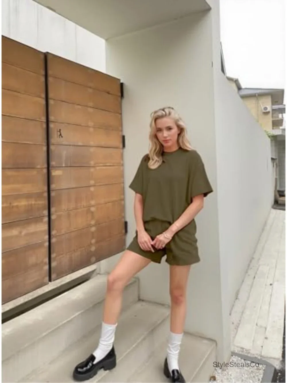 Women 2 Piece Shorts Set Ribbed Knit Lounge Matching Sets Casual Summer